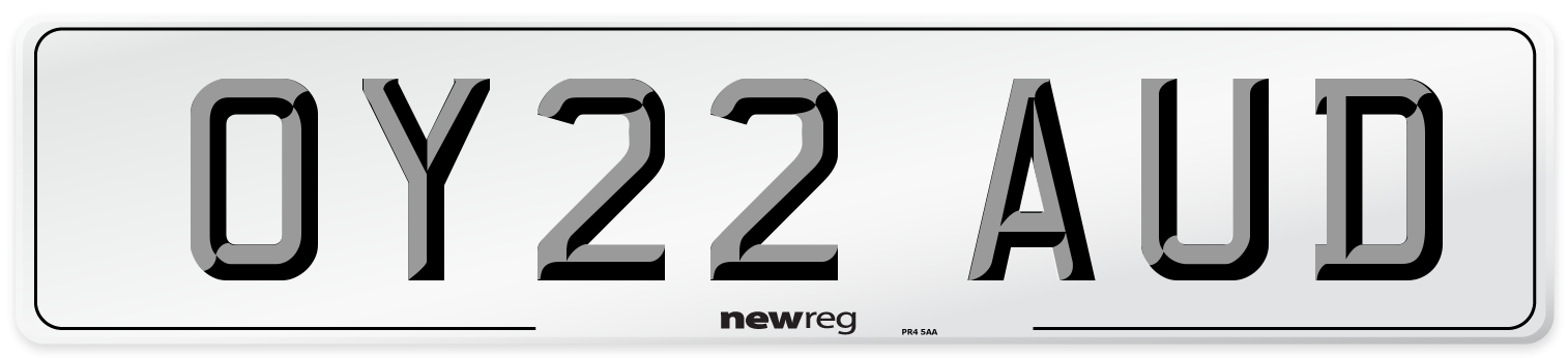 OY22 AUD Number Plate from New Reg